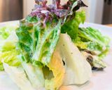 A picture of step 4 of Caesar salad dressing.