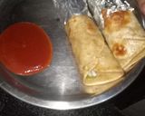 A picture of step 7 of Veg Frankie roll.