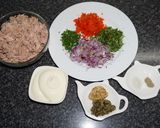 A picture of step 1 of Caper Tuna Salad for Snacking.