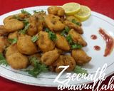 A picture of step 3 of Hyderabadi Gosht ke Bhajiye or Mutton Fritters.