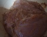 A picture of step 2 of Steak with veggie and boiled rice.