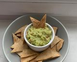 A picture of step 4 of Tortilla chips with guacamole.