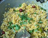 A picture of step 5 of Rice is Nice Mango and Amla Rice with side dish vegetable Avial.