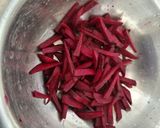 A picture of step 2 of Kanji (a delicious fermented probiotic drink).