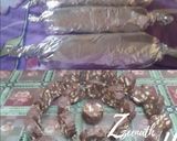 A picture of step 4 of Chocolate and Biscuit Salami.