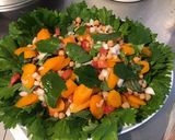 Une image de l'étape 15 de Salade de brede mafane au céleri,carottes,pois chiches, tomates et oignon.