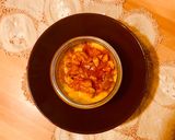 A picture of step 8 of Polenta with Mushrooms and Sausage Cooked in a Jar in the Microwave.