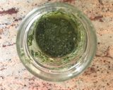 A picture of step 3 of Carrot top pesto.