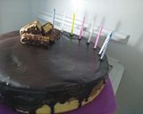 Foto langkah ke 9 dari resep Cake Ultah Kukus Tiramisu with Chocolate Ganace 🍰.