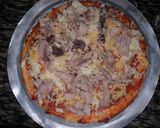 A picture of step 8 of Tuna Pizza# 4 week challenge.