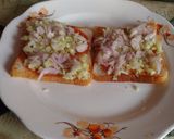 A picture of step 2 of Open cheese sandwich.