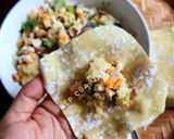 Hình bước làm 3 của món Hoành thánh chay