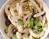 Foto langkah ke 9 dari resep 🍝Creamy Silken Tofu Peanut Butter Udon (broccoli, shiimeji mushrooms) | mie cream tahu kacang.