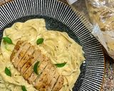 A picture of step 6 of Chicken Fettuccine Alfredo 🍝.
