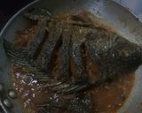 A picture of step 3 of Fried fish,ugali with greens(kunde,managu,terere and spinach).