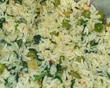 A picture of step 5 of Methi Matar pulaw.