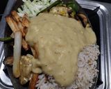 A picture of step 5 of Veg Sizzler with Yellow garlic sauce.