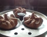 A picture of step 5 of Ragi Elu Modak/Finger Millet sesame seed modak.