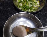 A picture of step 6 of Baingan bharta with spring onion.
