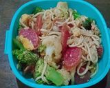 รูปขั้นตอนการทำที่ 4 ของ ผัดสปาเก็ตตี้,กุนเชียง,ไข่,ผักรวม - คีโต