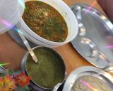 A picture of step 7 of South Indian Pongal, Brinjal sabji dhania chutney.