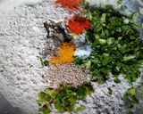 A picture of step 1 of Methi dhebara.
