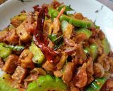 Gambar langkah 5 resipi Peria & Tempe Varuval (VEGETARIAN).