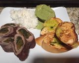 Foto del paso 1 de la receta: Rollitos de carne rellenos de pimentones asados y espinacas
