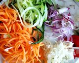A picture of step 1 of My Spiral veg & Pasta Salad. 😉.