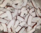 A picture of step 1 of Coconut burfi.