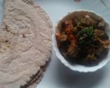 A picture of step 7 of Bhakri with bhindi sabzi.