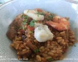 Foto del paso 9 de la receta: Arroz cremoso de setas, con rape y langostinos crujientes 😘😘, aromatizado con salsa de trufas
