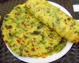 A picture of step 5 of Bok Choy Akki Roti.