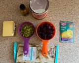 A picture of step 1 of Orange,Cranberry, and White Chocolate Fudge.