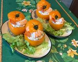 Une image de l'étape 11 de Tomates taiyo farcies à la brousse artisanale,crevettes sauvages et poivre frais.