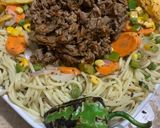A picture of step 5 of Herb spaghetti with Behari beef - western and desi fusion.