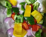A picture of step 1 of Capsicum masala.