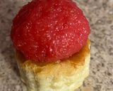 A picture of step 4 of Bubble gum flavour boondi ladoo pastry.