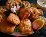 A picture of step 6 of Lebanese meat pastry /pie _meat in dough_.