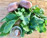 A picture of step 1 of Herb and Potato Frittata.