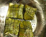 A picture of step 3 of Chingri Macher Paturi (Prawns Steam Cooked in Banana Leaf).