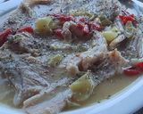 A picture of step 4 of Skate or Ray Saganaki.