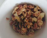 A picture of step 2 of Microwave Granola in mug.