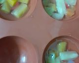 A picture of step 2 of FruityJello Dome upside Down Egg Pudding & Chocolate Mousse.