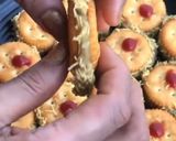 A picture of step 4 of Monaco biscuits stuffed sev puri.