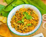 A picture of step 8 of Fry Daal palak.
