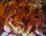 A picture of step 1 of 1 pan shrimp fajitas.
