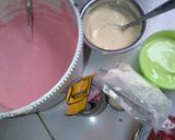 Foto langkah ke 2 dari resep Bolu Kukus Semangka(Tanpa Soda, Anti Gagal, 1 telur).