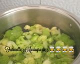 A picture of step 1 of Fusilli with Broccoli, Sausage, and Black Olives.