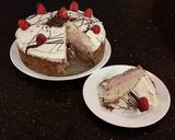 A picture of step 25 of Chocolate / Rasberry / White Chocolate No Bake Cheesecake.